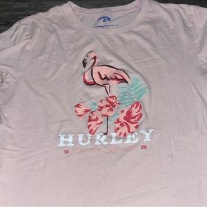 women pink flamingo shirt